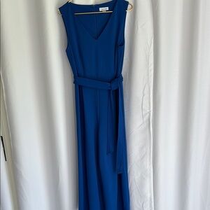 Calvin Klein Blue Sleeveless V-Neck Jumpsuit